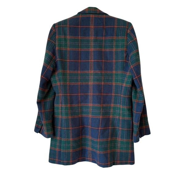 Vintage Signature Expressions Blue Green Wool Plaid Blazer 12 80s Preppy Retro - Picture 8 of 8